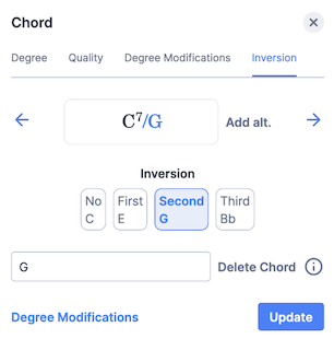 Bass inversions dialog
