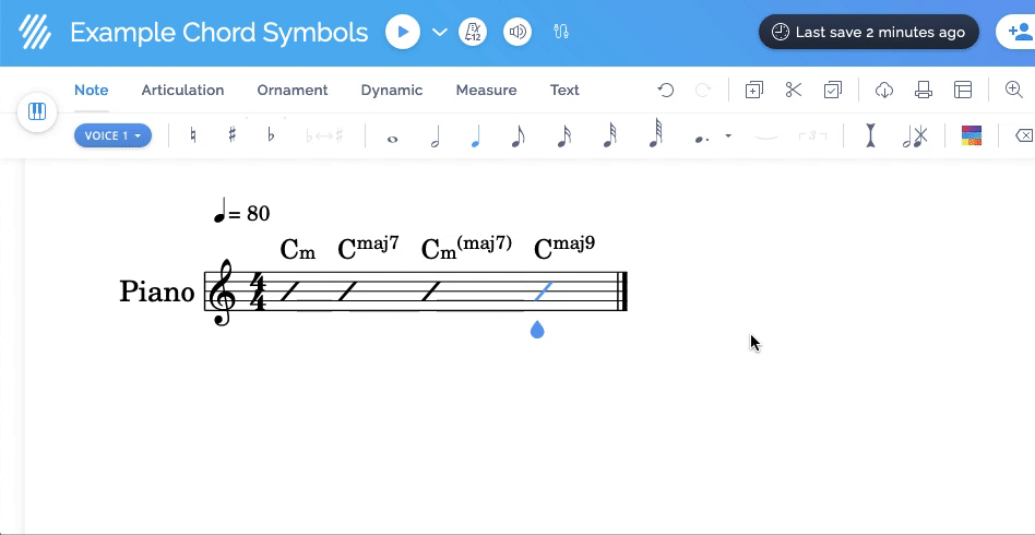 Enabling Chord Symbols