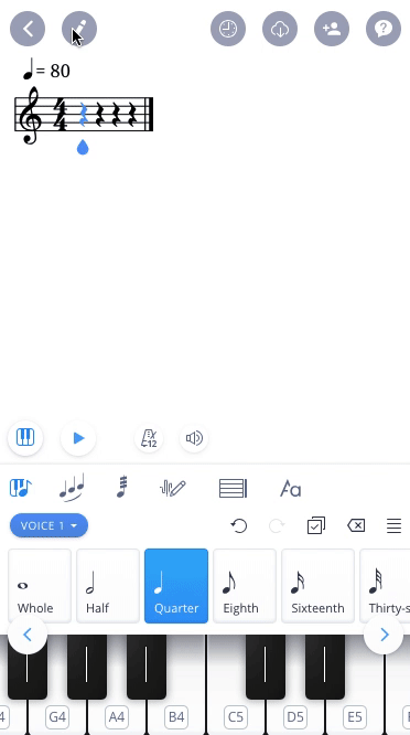 Credits on the Flat web mobile version