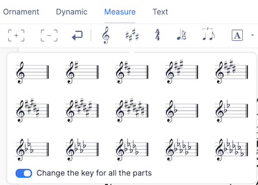 Insert a new key signature