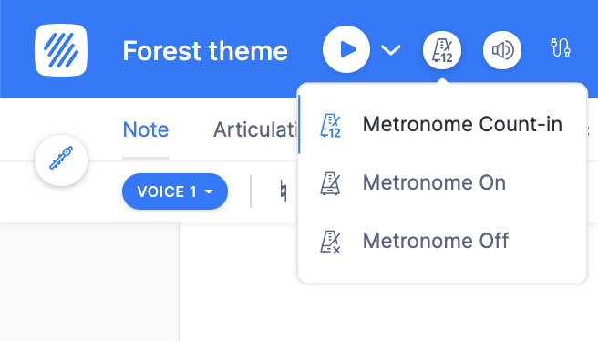 Changing metronome mode