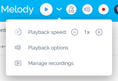 Playback options