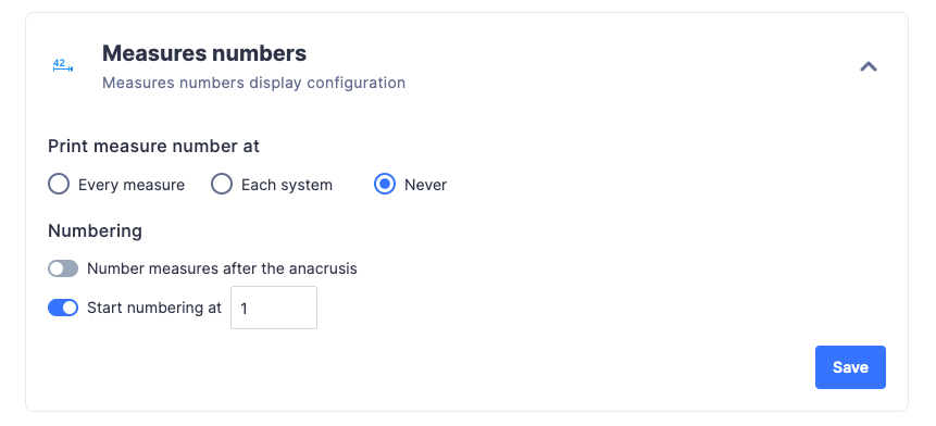 Remove measure numbering