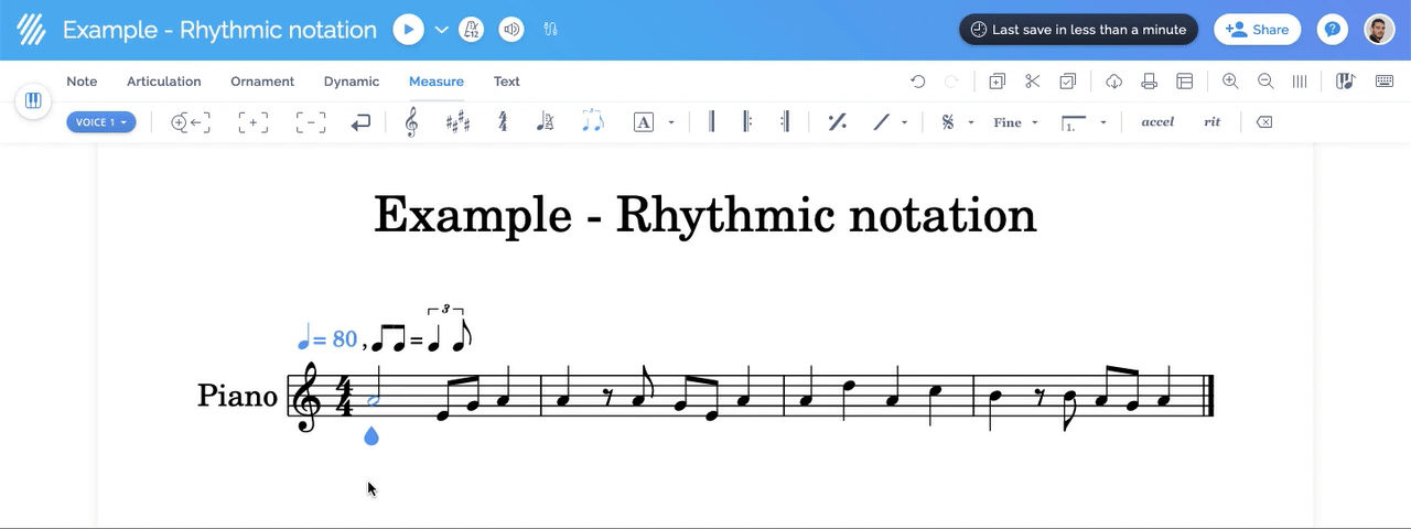Enabling Rhythmic notation