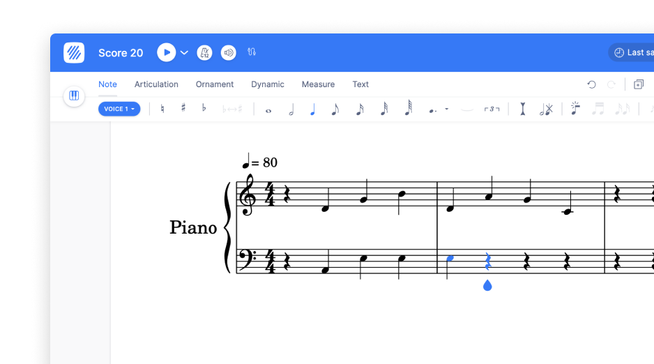Inputting your first notes