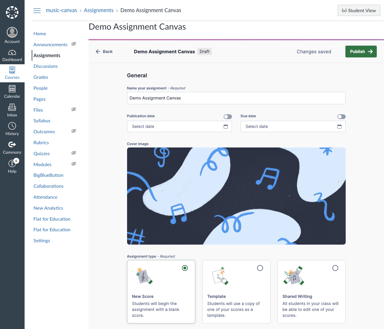Select options for your Flat for Education assignment