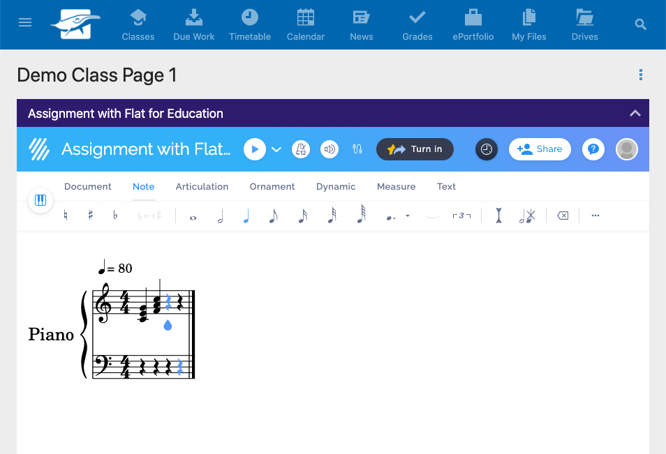 Student view example