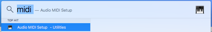 Search for Audio MIDI Setup